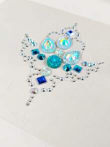 1 hoja Pegatina tatuaje con diamante de imitación para fiesta - Multicolor - Ver 5