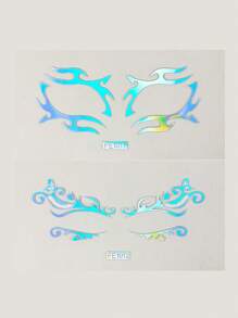 2sheets Laser Eyeliner Tattoo Sticker - Multicolor - View 5