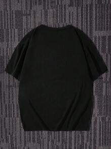 Manfinity RebelGame Men Cotton Slogan & Figure Graphic Tee - Black - View 2