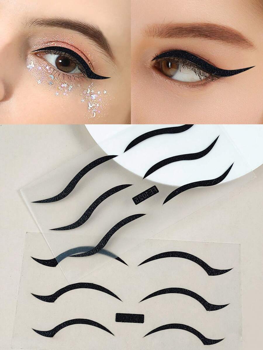2張眼線筆紋身貼紙 - 黑色 - 查看 1
