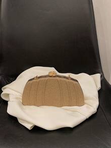 魅力四射,優雅,精美,安靜奢華亮片,時髦,奢華,發亮金屬亮絲盒型包小頂部單條提帶魅力四射適合派對,完美新娘錢包適合婚禮,舞會和派對活動晚會包,晚餐包適合派對女孩,女士 - 金色 - 查看 2