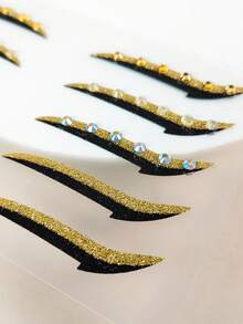 1 hoja con diseño de diamante de imitación Delineador de ojos Pegatina tatuaje - Multicolor - Ver 5