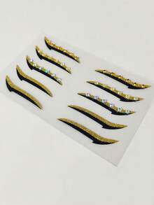 1 hoja con diseño de diamante de imitación Delineador de ojos Pegatina tatuaje - Multicolor - Ver 6