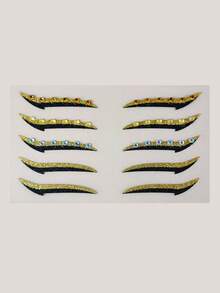 1 hoja con diseño de diamante de imitación Delineador de ojos Pegatina tatuaje - Multicolor - Ver 7