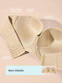 LUVLETTE Plus Dream Curve Support + Strapless Push-Up Bra T-Shirt Lingerie As Outerwear Basic Half Bra - Apricot - View 6