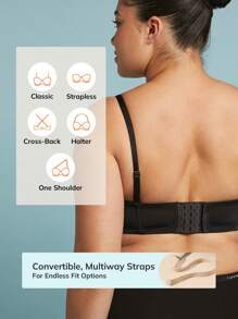 LUVLETTE Strapless Push-Up With Silicone Band Underwire T-Shirt Bra