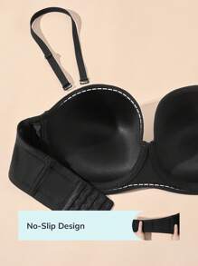 LUVLETTE Strapless Push-Up With Silicone Band Underwire T-Shirt Bra