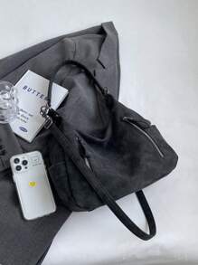 Maillard 复古 2025 哑光纹理大容量时尚百搭单肩包，高端海滩手提包手提购物袋，独特低调通勤拉链双肩带斜挎包