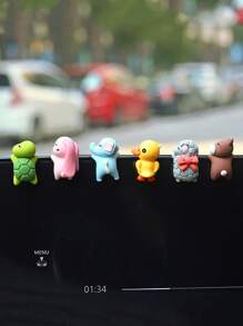 6pcs Tortoise & Elephant Design Polyresin Car Ornament