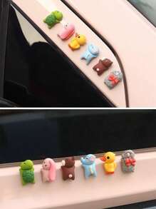 6pcs Tortoise & Elephant Design Polyresin Car Ornament