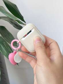 Valentines 1pc Heart Shaped Earphone Cover Compatible With Airpods Pro/Pro2/Cute Airpods 3, Ivory White, Airpods 2 (Female) - Apricot - View 3