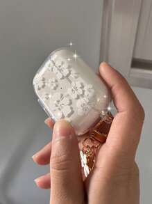 Shiny White Flower Designed Pro 3 Protective Case, Soft & Minimalist 3 Earphone Cover In Pink, Black, Blue