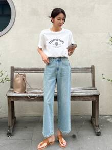 DAZY Cao eo Quần legging thẳng - Rửa nhẹ - Xem 6