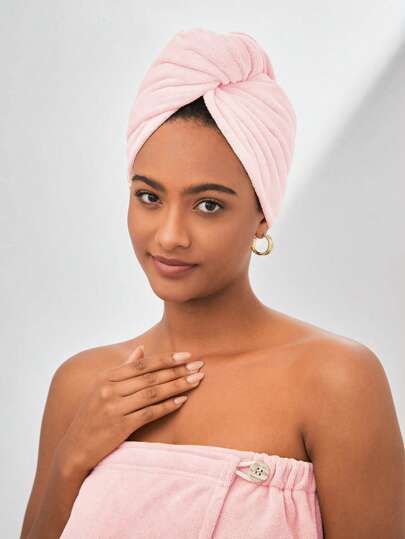 SHEIN Basic living Toalla de turbante de microfibra de secado rápido de segunda generación, regalo navideño y decoración del hogar para el baño