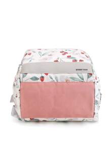 Bebé Mochila bolsa de pañal fresa & con patrón de hoja poliéster alta capacidad - Multicolor - Ver 5