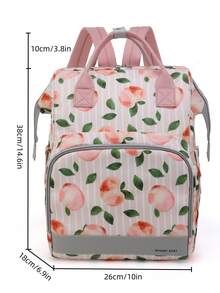 Bebé Mochila bolsa de pañal melocotón & con patrón de hoja poliéster alta capacidad - Multicolor - Ver 7