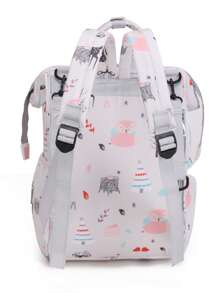 Baby Heart & Leaf Pattern Polyester High-capacity Backpack Diaper Bag - Multicolor - View 8