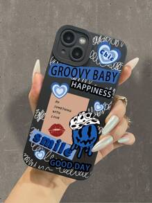 Letter Graphic Phone Case Compatible With IPhone 15/15Pro/15Plus/15Promax,International Version, Not The Domestic Version - Black - View 2