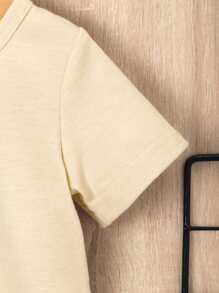 Baby Boy Letter Graphic Tee & Shorts - Apricot - View 5