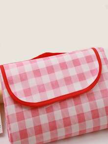 1pc Outdoor Camping Plaid Waterproof Picnic Mat - Red - View 3