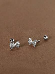 3 对/套时尚蝴蝶结设计耳钉，适合女士日常装饰情人节、妈妈、母亲、母亲节、礼物