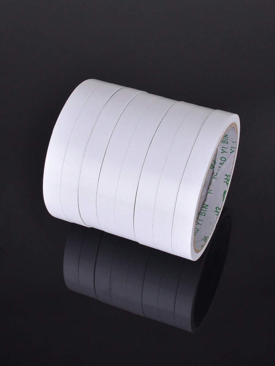 3rolls Solid Color Double-sided Adhesive Tape, Simple Multi-purpose Double Sided Tape For School, Office - White - View 1