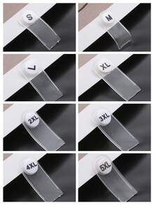 20入組/套塑料DIY縫紉標籤，極簡主義可拆卸服裝標記衣服尺寸 - 白色 - 查看 3