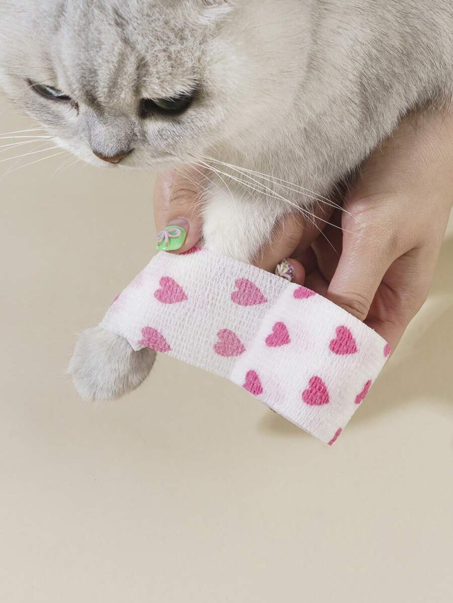 1 cuộn băng thú cưng họa tiết trái tim cho chó và mèo để ngăn chặn sự liếm - Nhiều màu - Xem 1