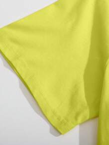 INAWLY Cactus Print Tee Graphic Tees Women Tops - Lime Green - View 6