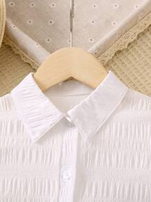 SHEIN 小女童印花吊帶洋裝和前紐扣襯衫 - 彩色 - 查看 4