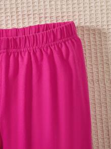 SHEIN Fille Short & T-shirt fleuri et lettre