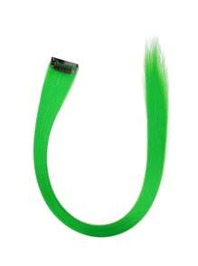 5片绿色夹式接发，20英寸长直发，夹式合成材质，适合万圣节角色扮演、装扮、时尚派对、圣诞节、新年等场合，可作为女性礼物，也可用于圣诞节、新年狂欢节、音乐节等场合（绿色）。