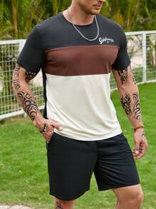 Manfinity Homme Bộ hai mảnh Nam Dây kéo Túi Lá thư Khối Màu Giải trí - Nhiều màu - Xem 3