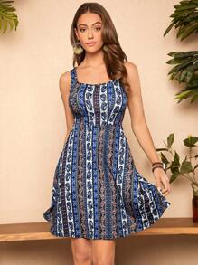 SHEIN LUNE Đầm Hoa Paisley Boho - Nhiều màu - Xem 1