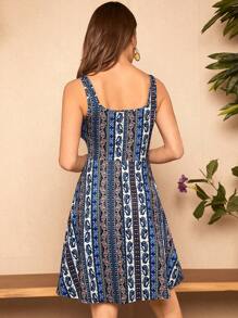 SHEIN LUNE Đầm Hoa Paisley Boho - Nhiều màu - Xem 2