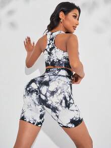 Conjunto deportivo de tie dye - Blanco y Negro - Ver 5