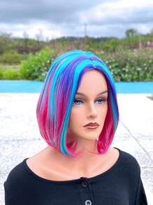 短直筒人造假髮 - 彩色 - 查看 1