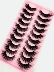 HBZGTLAD 10 cặp lông mi giả siêu dài - màu đen - Xem 2