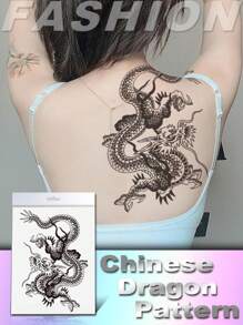 1 hoja pegatina de tatuaje con estampado de dragón chino,tatuajes maquina para tatuar tatuajes falsos - Multicolor - Ver 2