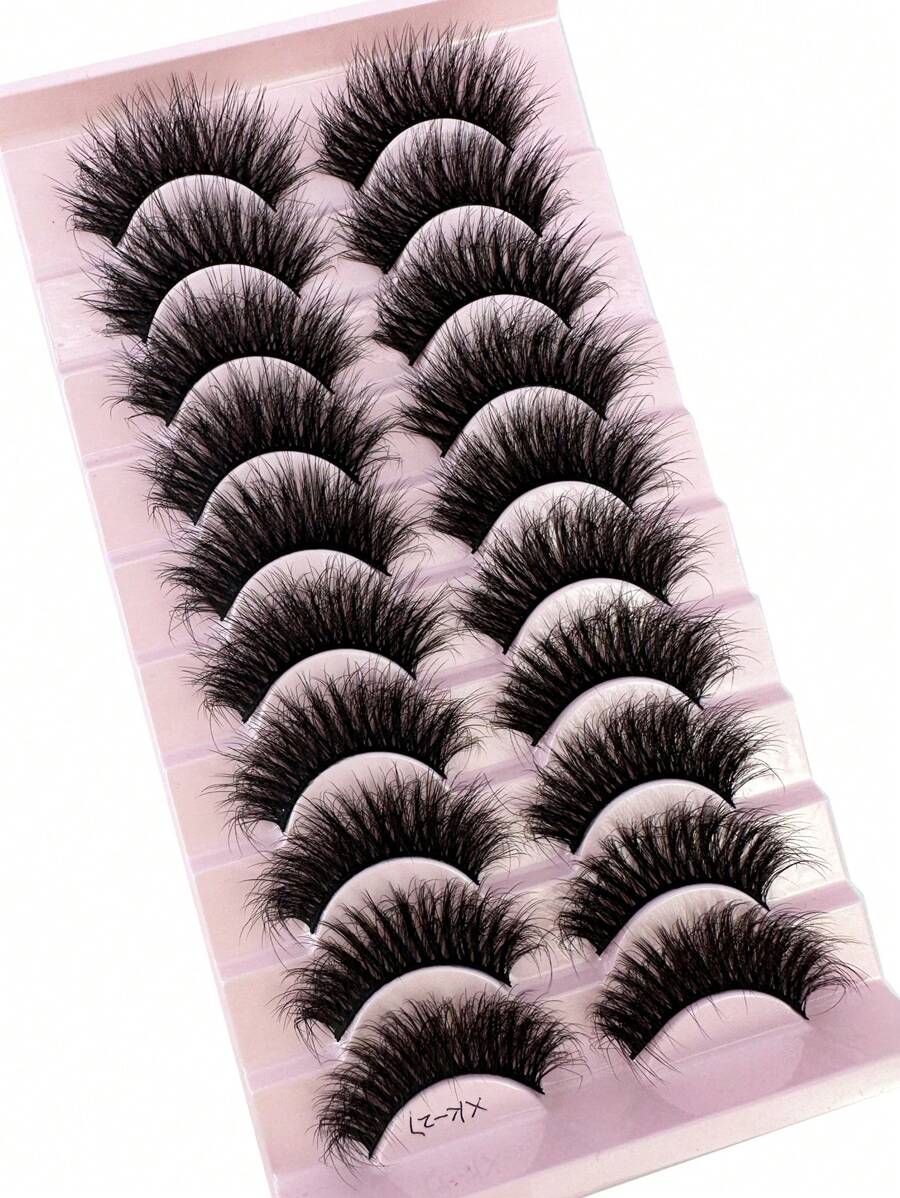 HBZGTLAD 10對豐盈假睫毛 - 黑色 - 查看 1