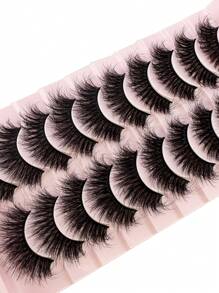 HBZGTLAD 10對豐盈假睫毛 - 黑色 - 查看 4