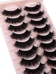 HBZGTLAD 10對豐盈假睫毛 - 黑色 - 查看 6