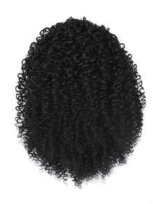 Nối tóc tổng hợp ngắn xoăn đuôi ngựa - màu đen - Xem 5