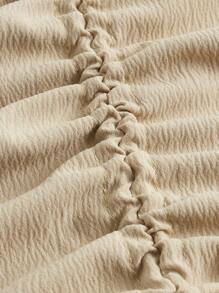 SHEIN ICON Flap Pocket Side Drawstring Side Cargo Skirt - Khaki - View 3