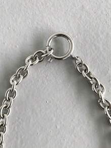 DAZY 極簡風格鏈條樣式項鍊 - 銀色 - 查看 7