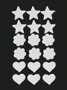 9 pares Cubierta de pezón con lentejuelas - Plateado - Ver 2