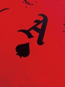 Manfinity LEGND Men Plus Playing Card Print Tee - Red - View 3