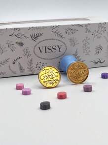 1pc Metallic Letter Design Wax Seal Stamp, Simple Multi-purpose Wax Seal Stamp For Letter, Envelope - Pink - View 3