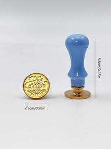 1pc Metallic Letter Design Wax Seal Stamp, Simple Multi-purpose Wax Seal Stamp For Letter, Envelope - Pink - View 4