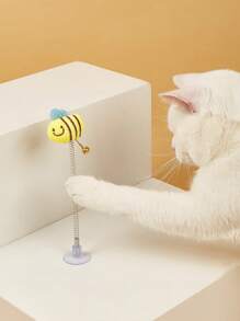 1pc Suction Cup Bee Decor Cat Teaser Toy For Cat For Play - Multicolor - View 1